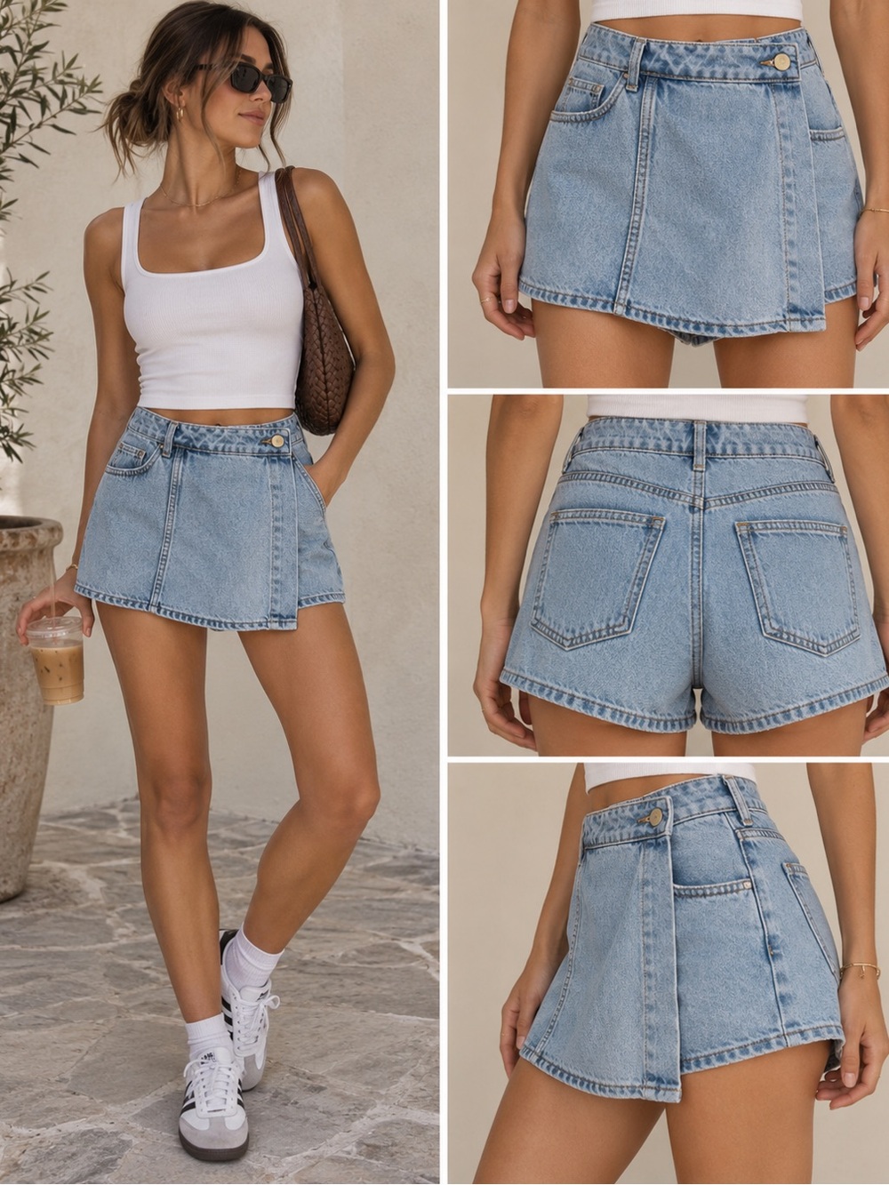Zara Light Blue Denim Skort